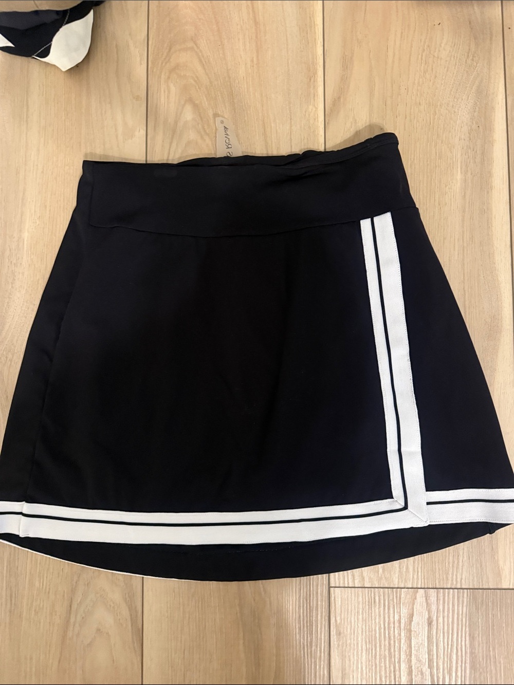 Black Skirt with White Stripe Trim - Women